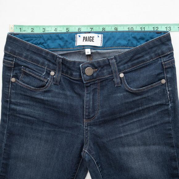 Paige Dark Wash Mid-Rise Skyline Skinny Jeans Size 26 - Picture 6 of 10